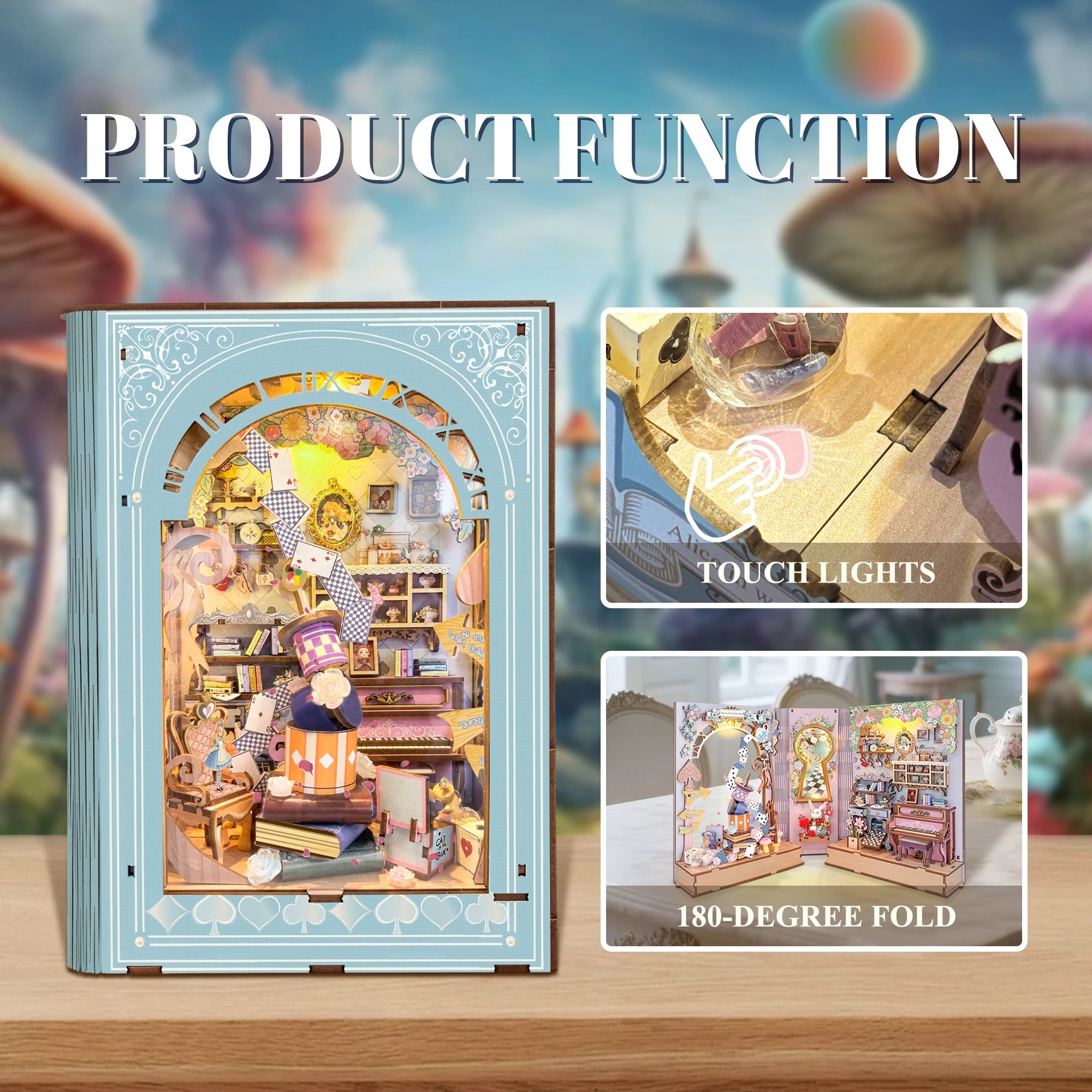 Princess Tea Party Diary Book Nook Shelf Insert - Model to assemble