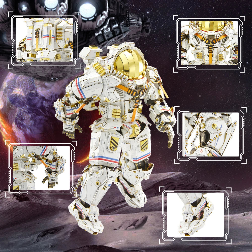 Piececool 3D Metal Puzzles Taikonaut Model Kits Jigsaw Toys for Adult Brain Teaser DIY Set for Home Decoration Birthday Gifts Model to assemble