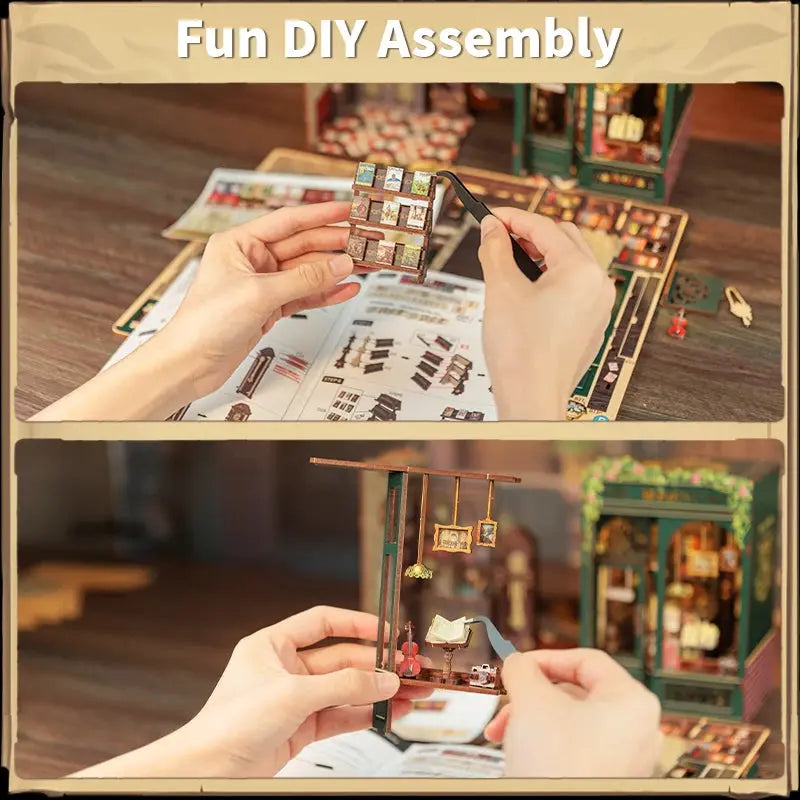DIY Bookstore Book Nook with Light - Model to assemble