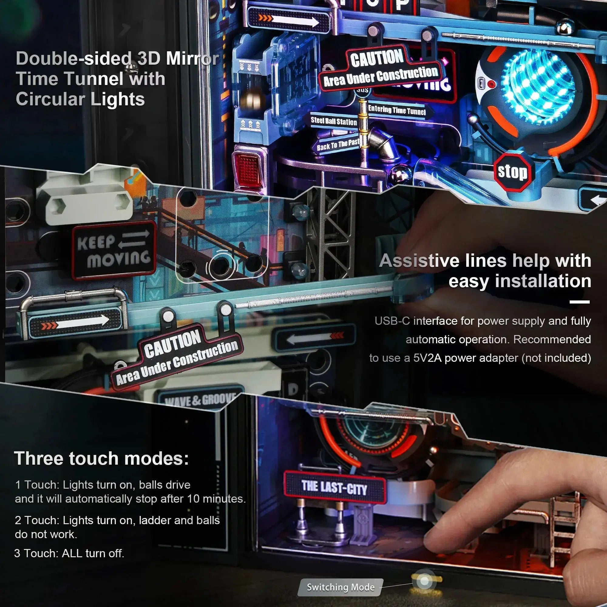 The Last City Parallel World Building Toy Set Futuristic Marble Run Automatic 3D Gaming Decoration - Model to assemble