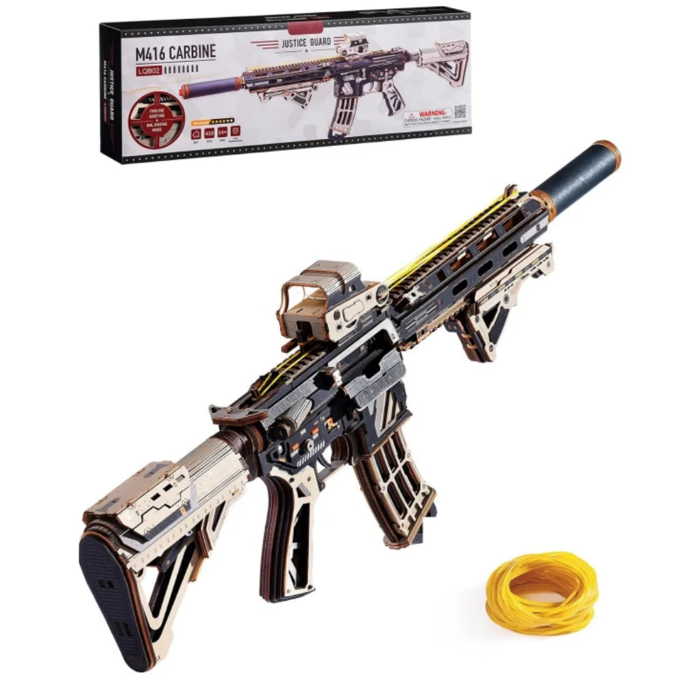 ROKR Wooden Mechanical Model Kit with Rubber-Band Motion LQB02 410-Piece Build Approx 7-Hour Project Adjustable Rear Support Model to assemble