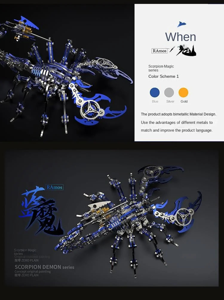 3D Metal Puzzle for Adults, Mechanical Scorpion Insect Model Kit, DIY Metal Building Puzzle Set, Assembly Toy Gift for Men Boys Model to assemble