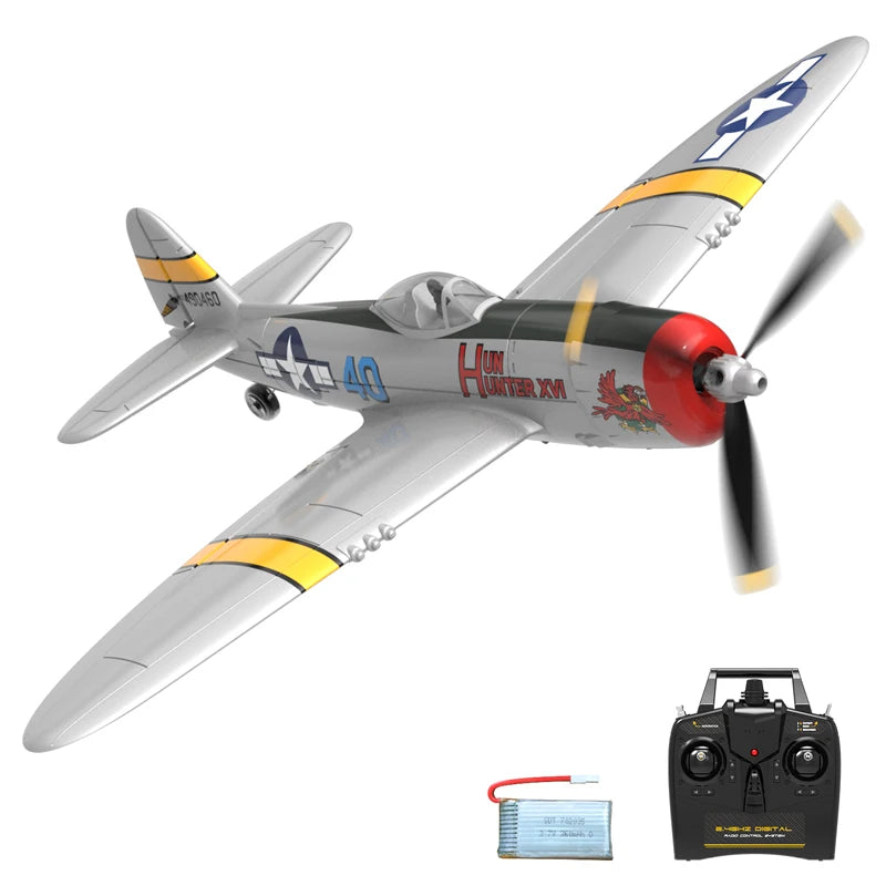 Volantex New Spitfire RC Plane EPP 400mm Wingspan RC Fighter One Key Aerobatic 2.4G 4CH RTF Warbird Plane Model to assemble