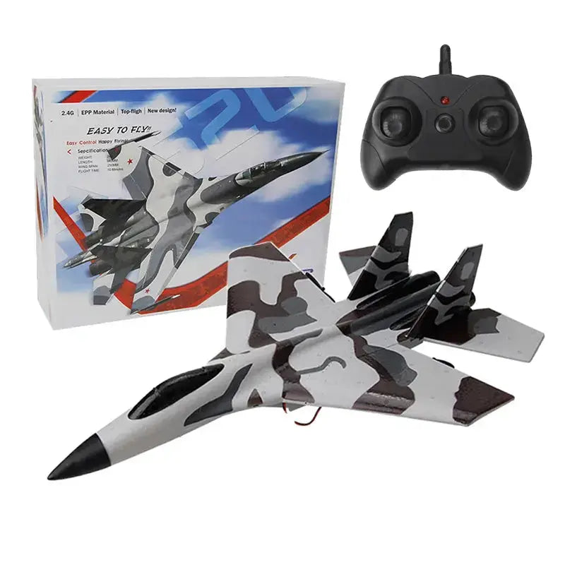 SU-35 RC Fighter Jet Foam Glider – 2.4G Remote Control Fixed Wing Airplane for Kids & Hobbyists - Model to assemble