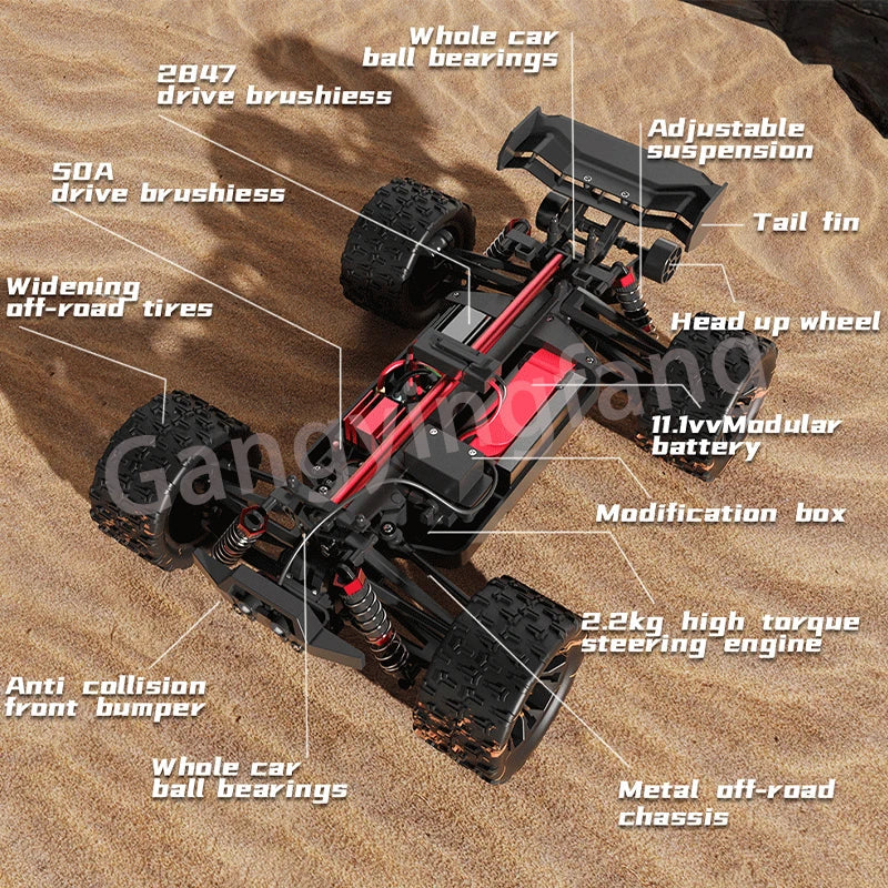SG116 9522PRO 85KM/H High Speed RC Car Brushless 4WD Off-Road Drift Remote Control Car 1:16 Professional Racing Cars vs SG116MAX Model to assemble