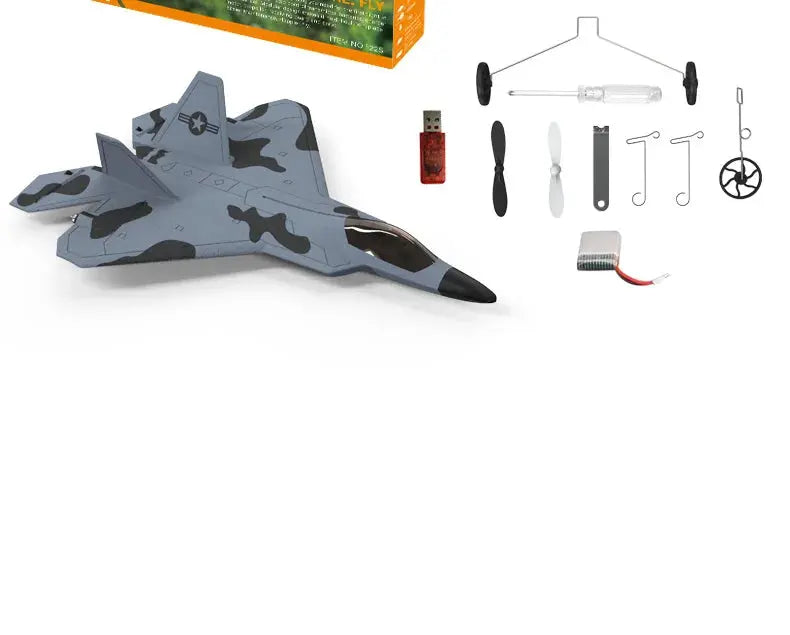 F22S Raptor RC Airplane – 4CH 2.4GHz Remote Control Fighter Jet with 3D/6G Gyroscope, LED Lights & Easy Flight Control Model to assemble