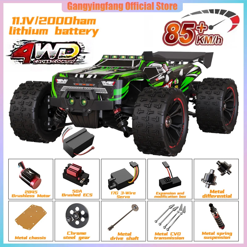 SG116 9522PRO 85KM/H High Speed RC Car Brushless 4WD Off-Road Drift Remote Control Car 1:16 Professional Racing Cars vs SG116MAX Model to assemble