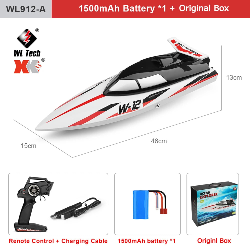 WLtoys WL916 WL912-A RC Boat 2.4Ghz 55KM/H 35KM/H High Speed Racing Watercraft Remote Control Speedboat Toys For Boys Model to assemble