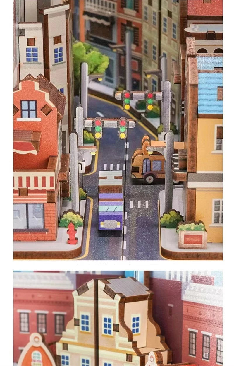 UP Book Nook Figurines Miniature Kits Bookshelf - Model to assemble