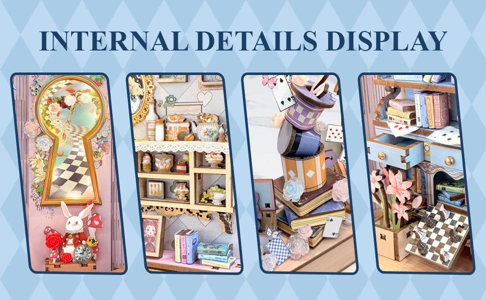 Princess Tea Party Diary Book Nook Shelf Insert - Model to assemble