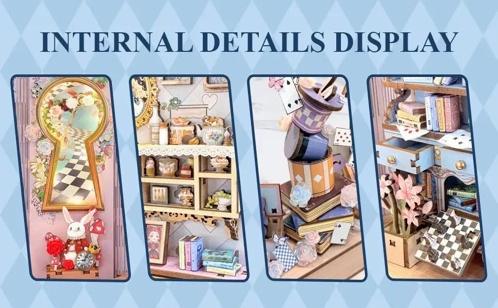 Princess Tea Party Diary Book Nook Shelf Insert - Model to assemble