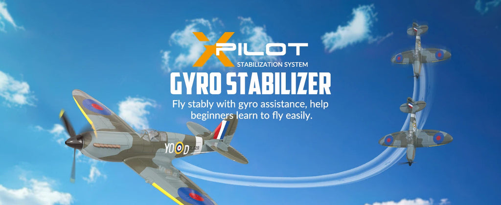 Volantex New Spitfire RC Plane EPP 400mm Wingspan RC Fighter One Key Aerobatic 2.4G 4CH RTF Warbird Plane Model to assemble