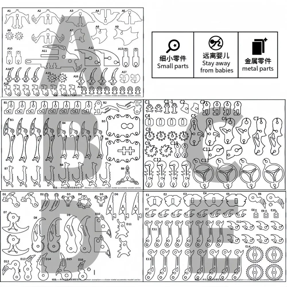 Scorpion assembly model 3D puzzle Model to assemble