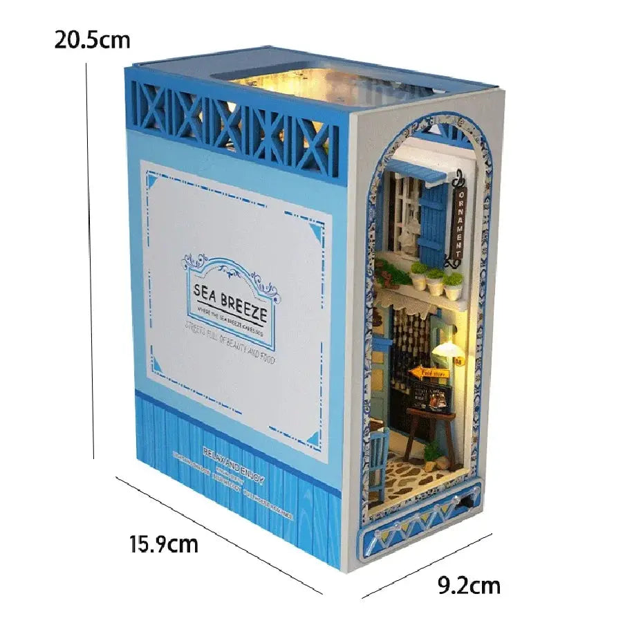 Wooden Doll House Bookshelf With Light - Model to assemble