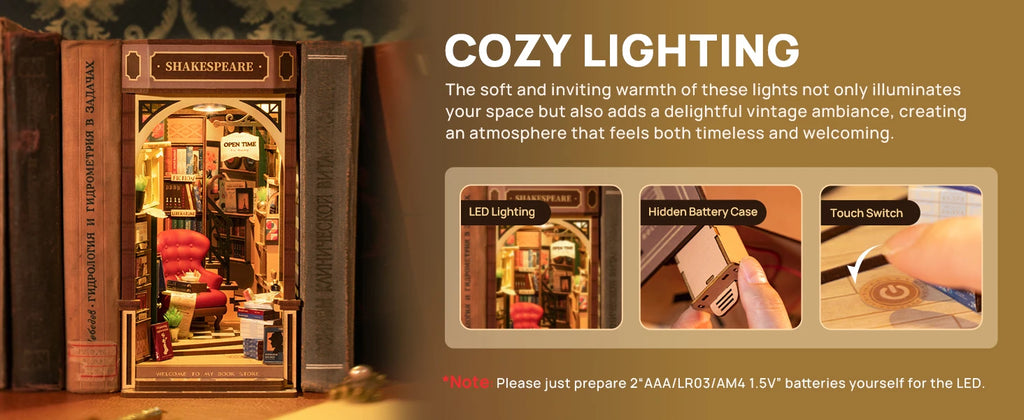 Shakespeare Bookstore with Lights - Model to assemble