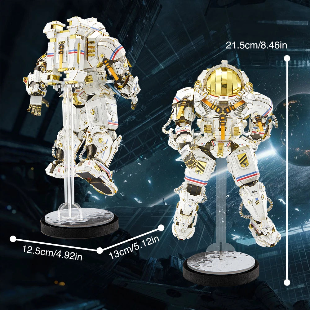 Piececool 3D Metal Puzzles Taikonaut Model Kits Jigsaw Toys for Adult Brain Teaser DIY Set for Home Decoration Birthday Gifts Model to assemble