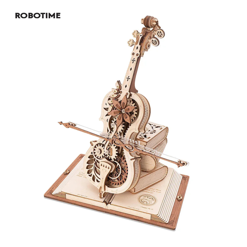 Cello Mechanical Music Box, Moveable Stem - Model to assemble