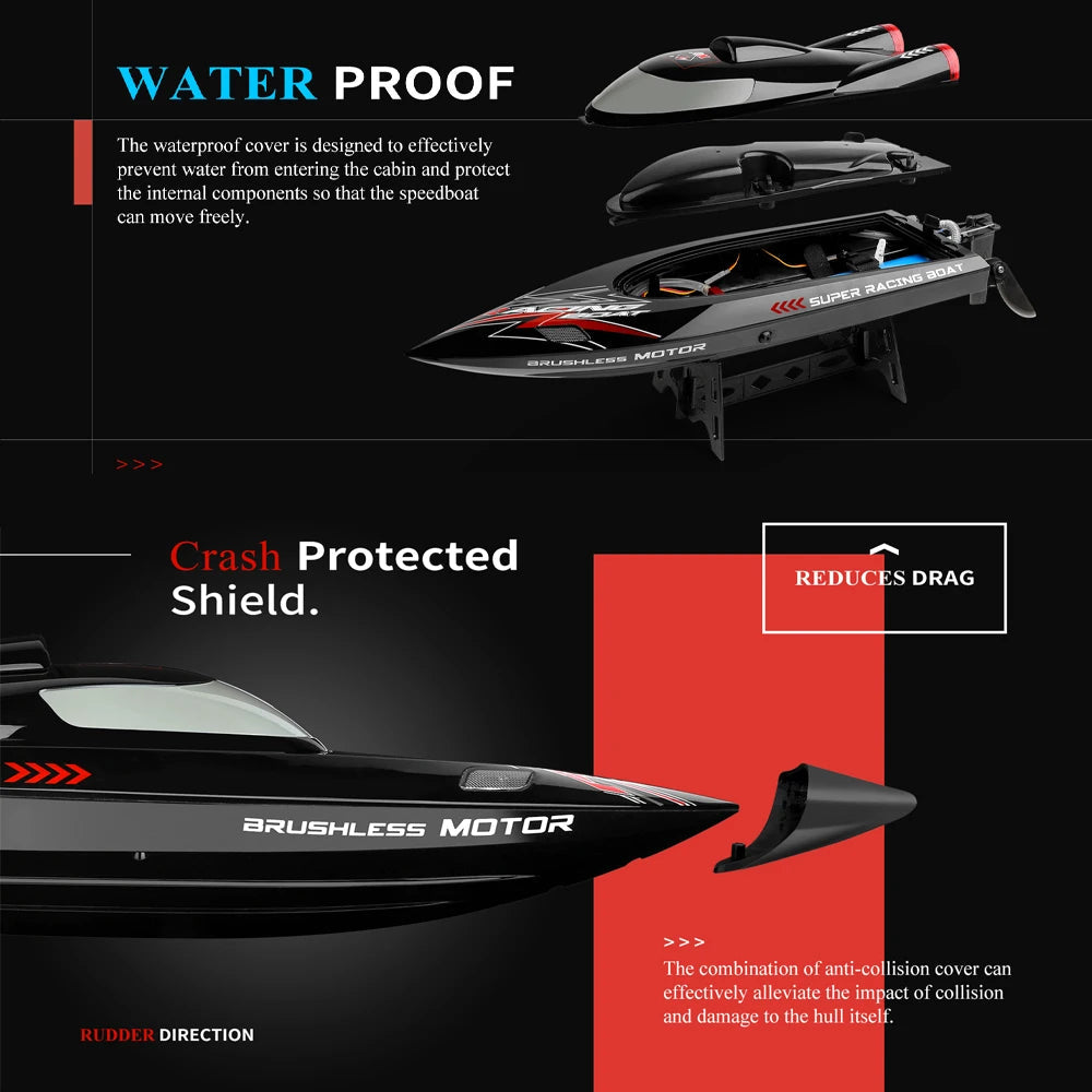 WLtoys WL916 WL912-A RC Boat 2.4Ghz 55KM/H 35KM/H High Speed Racing Watercraft Remote Control Speedboat Toys For Boys Model to assemble