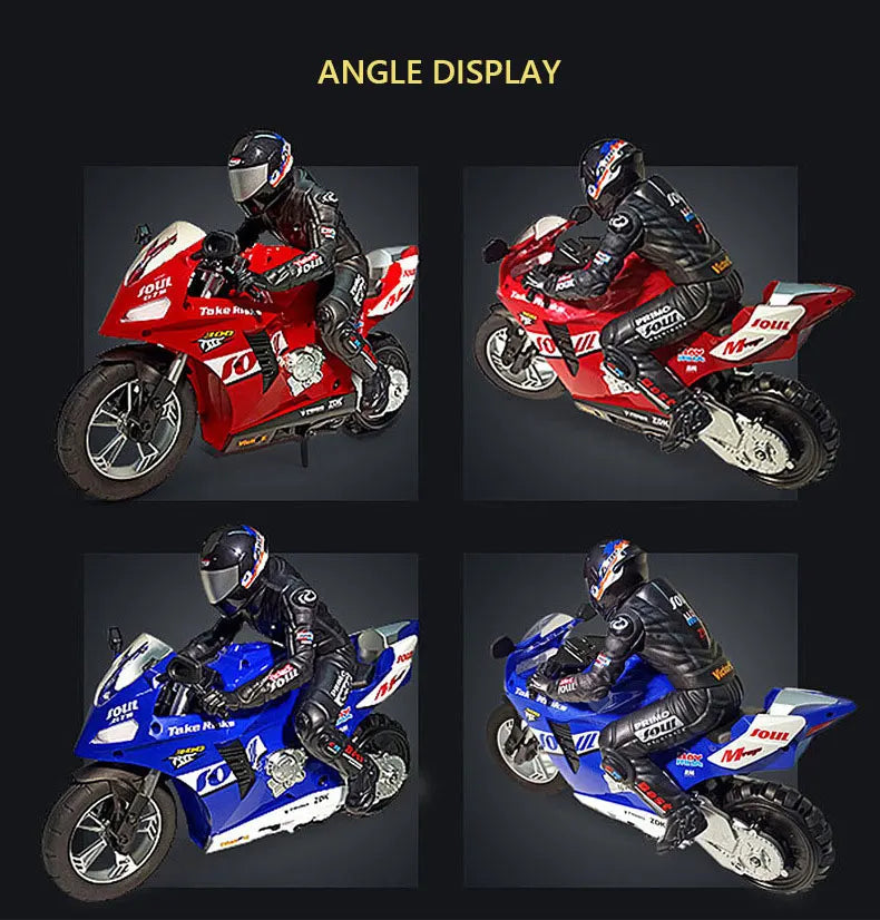 RC Motorcycle Self-Balancing 6 Axis of Gyroscope Stunt Racing Motorcycle Plastic RTR High Speed Off-Road Model Kid Toys For Boy Model to assemble