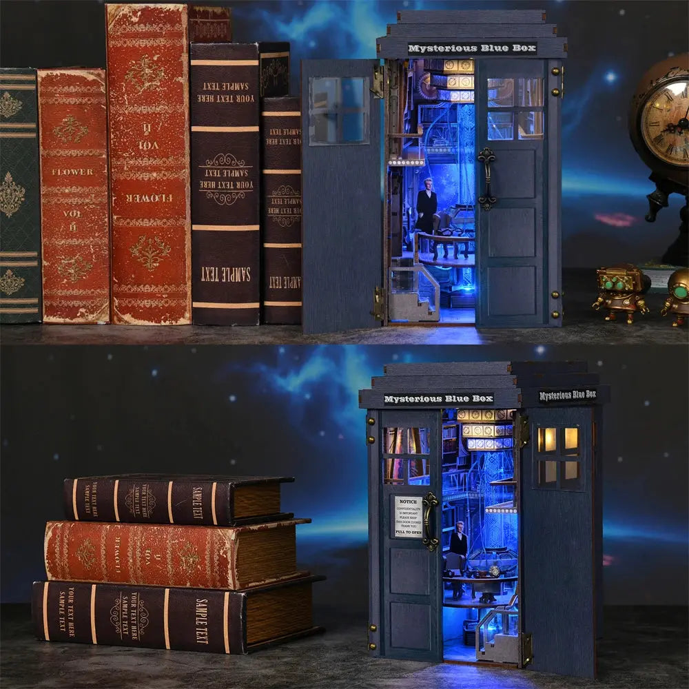 Mysterious Blue Box Bookend - Model to assemble