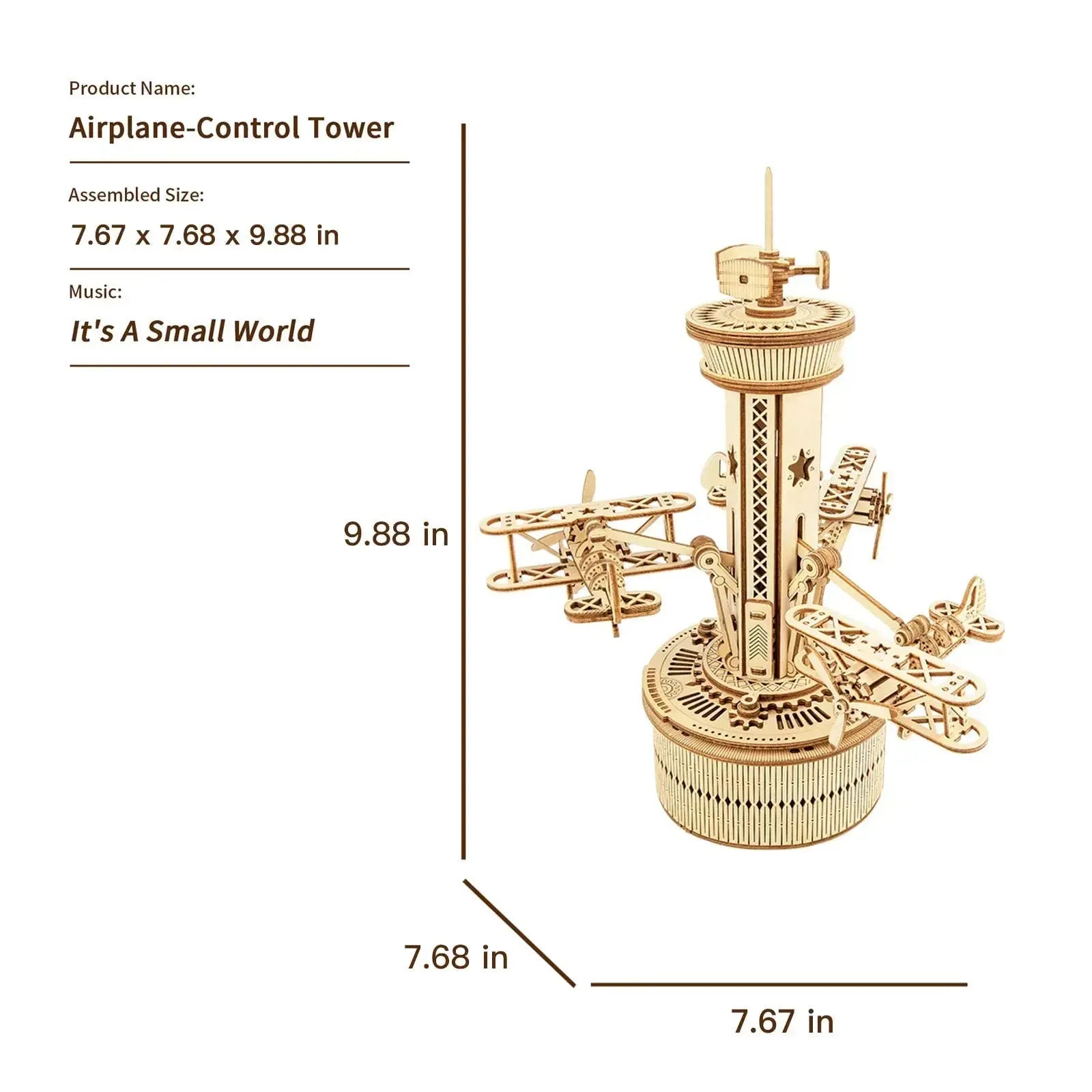 Airplane Control Tower Musical Box Model Kit to Build - Model to assemble