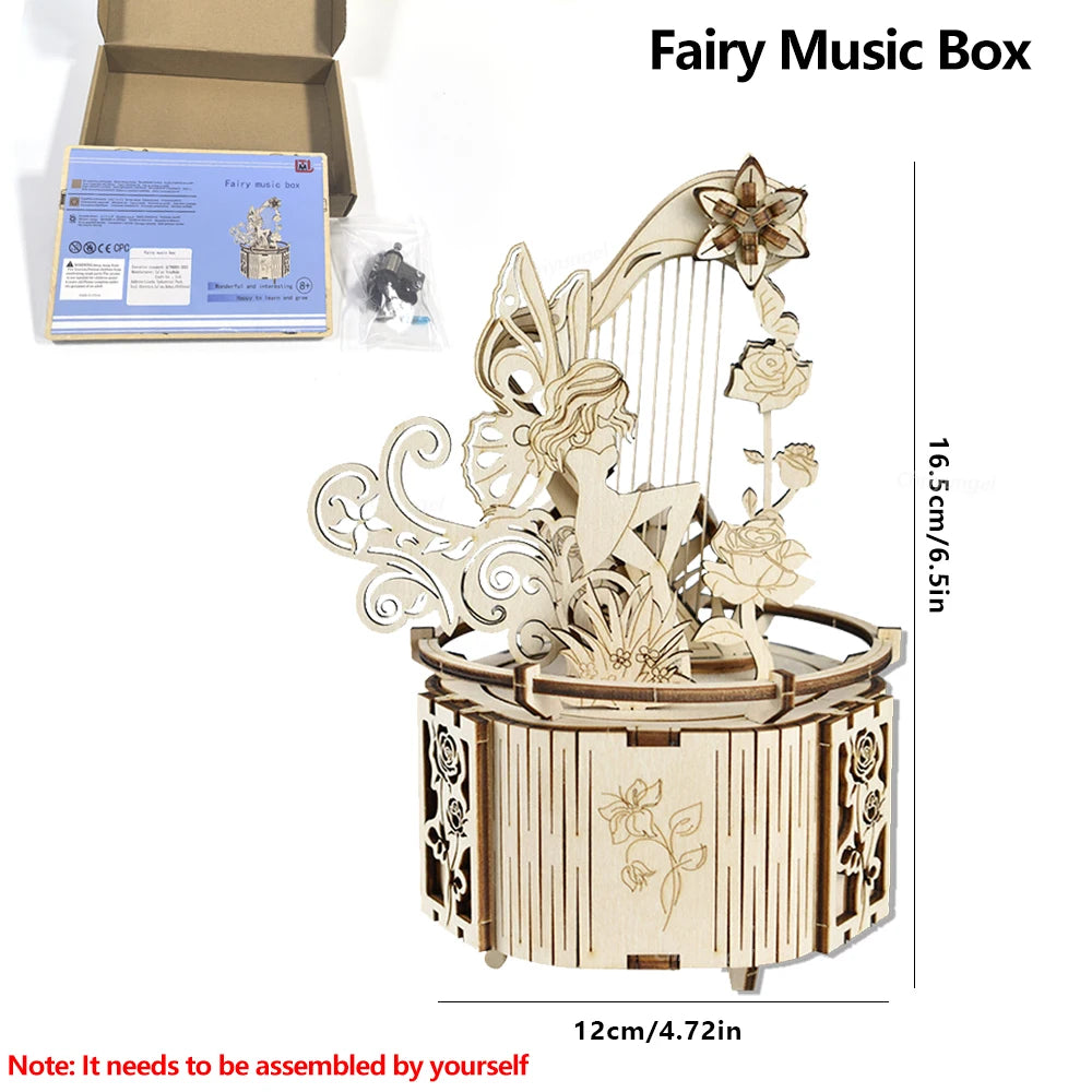 Castle/Fairy Music Box Electric Rotating - Model to assemble