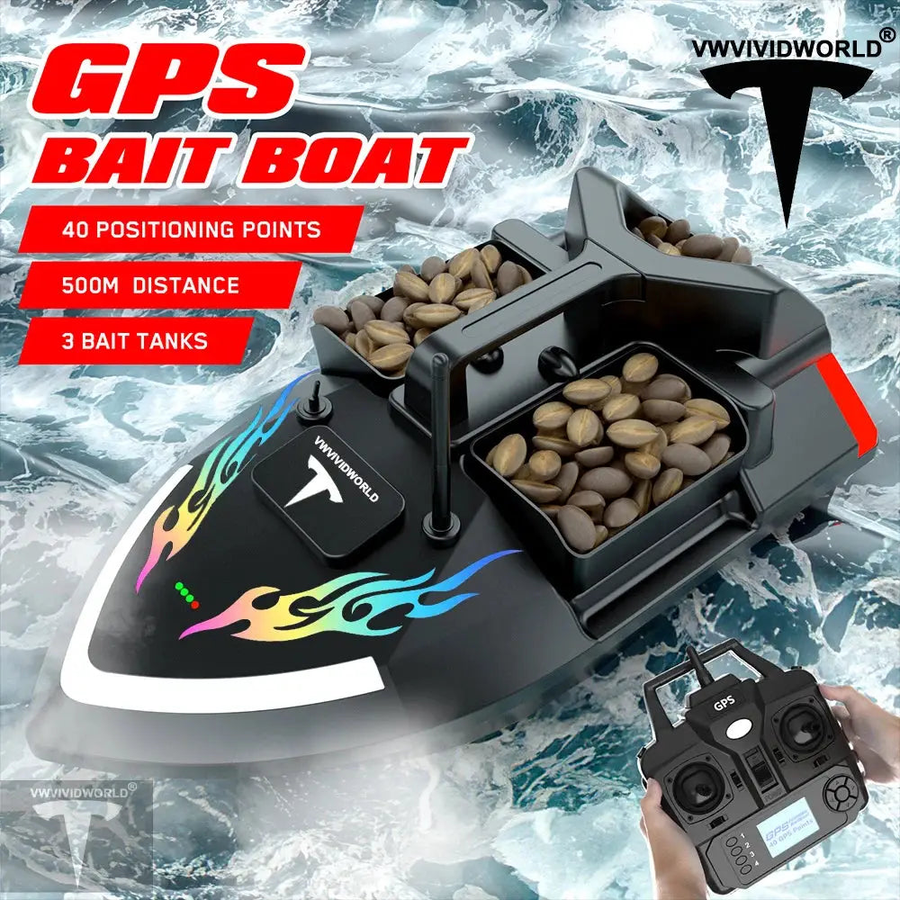 GPS Fishing Bait Boat – 2KG Capacity, 40 Waypoints & Auto Return - Model to assemble