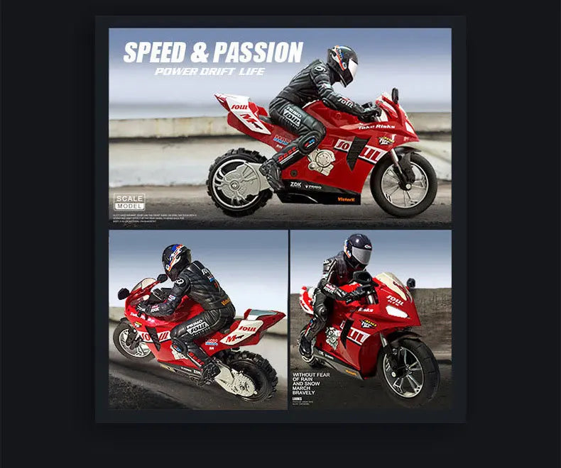RC Motorcycle Self-Balancing 6 Axis of Gyroscope Stunt Racing Motorcycle Plastic RTR High Speed Off-Road Model Kid Toys For Boy Model to assemble