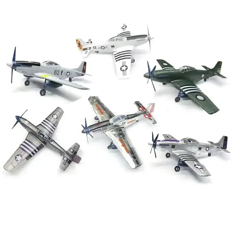1:48 WWII P-51D Mustang Fighter Model Kit — 4D, Glue-Free, 6-Color, 20 Pieces