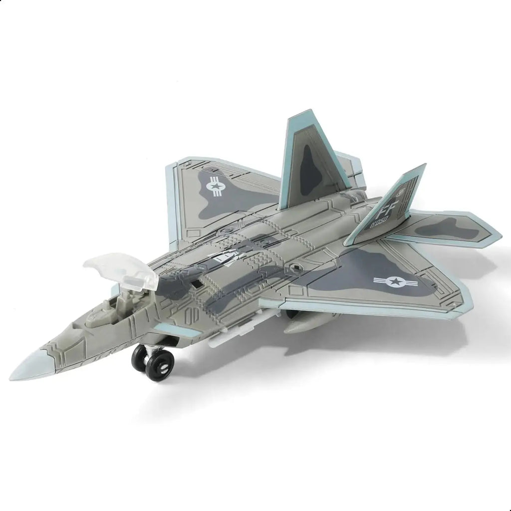 F-22 Raptor Fighter Jet Model Kit 1:100 Scale – Quick Build Plastic Military Aircraft - Model to assemble