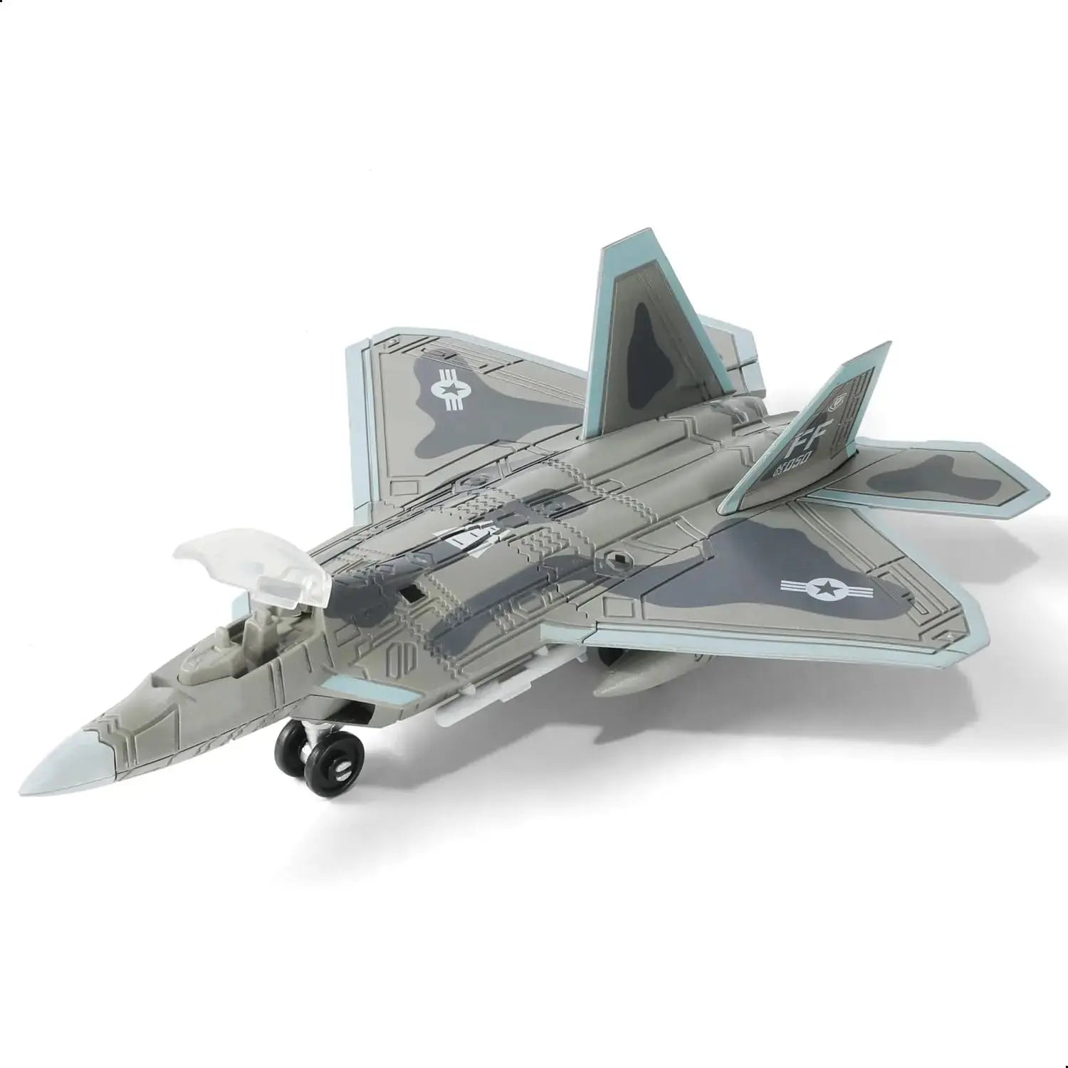 F-22 Raptor Fighter Jet Model Kit 1:100 Scale – Quick Build Plastic Military Aircraft - Model to assemble