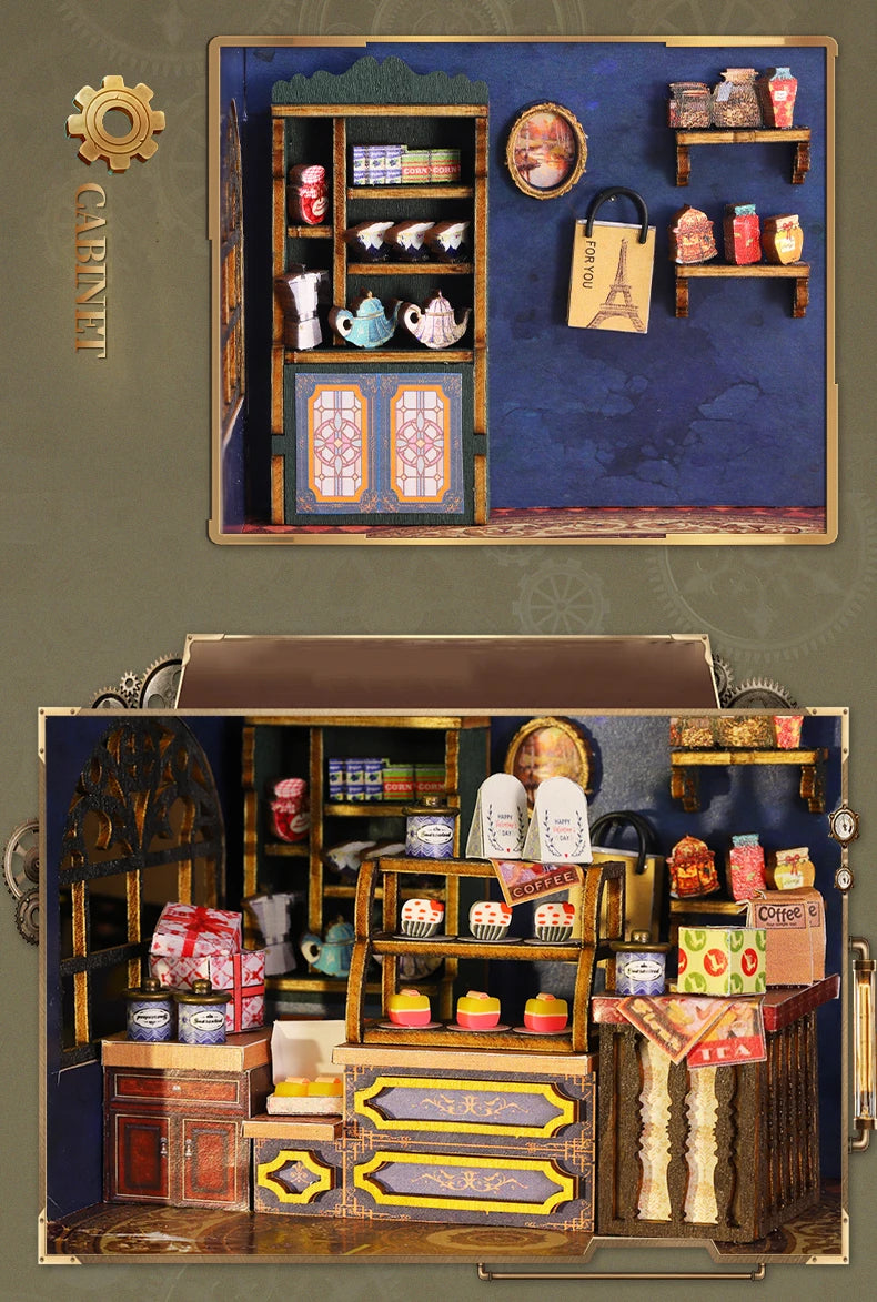 Rail-track Secluded City Figurines Miniatures Bookend Assembled Houses - Model to assemble