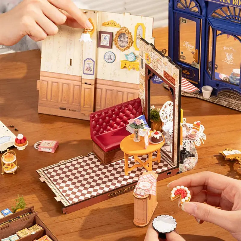 Leisure Time Tea Room DIY Miniature House Kit with LED Light