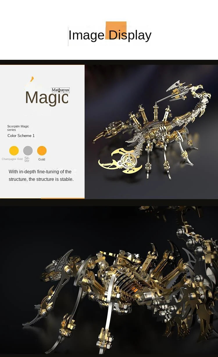3D Metal Puzzle for Adults, Mechanical Scorpion Insect Model Kit, DIY Metal Building Puzzle Set, Assembly Toy Gift for Men Boys Model to assemble