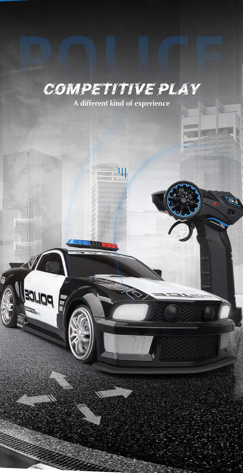 1/12 Big 2.4GHz Super Fast Police RC Car Remote Control Cars Toy with Lights Durable Chase Drift Vehicle toys for boys kid Child Model to assemble