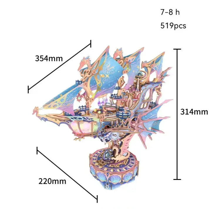 Tonecheer Fantasy Spaceship Boat Wooden Model Kits Model to assemble