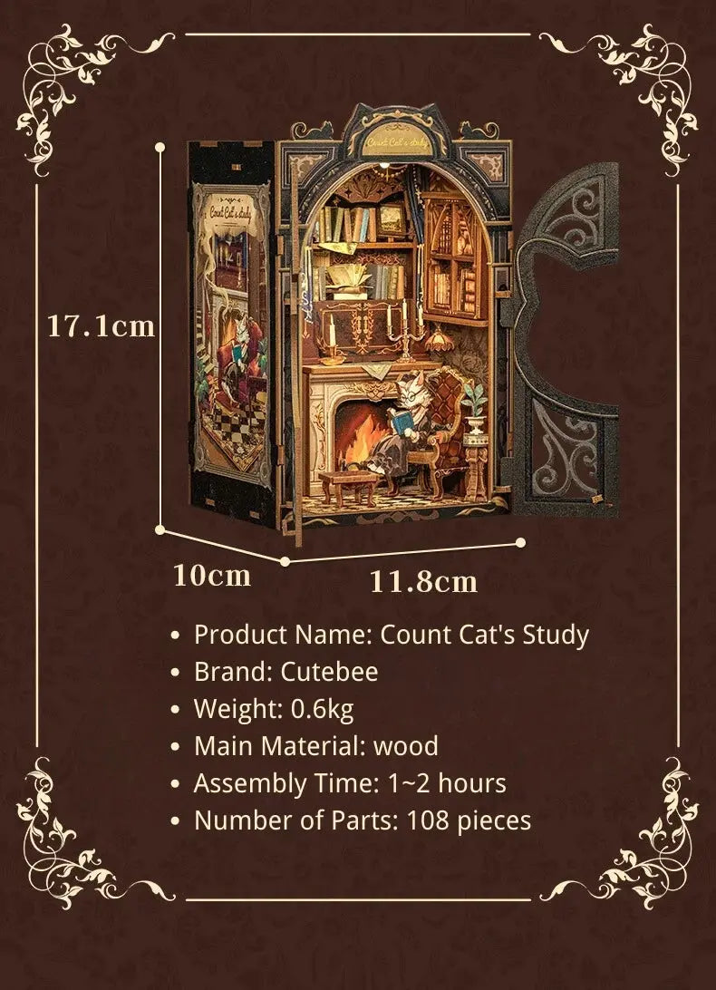 DIY Bookstore Book Nook with Light - Model to assemble