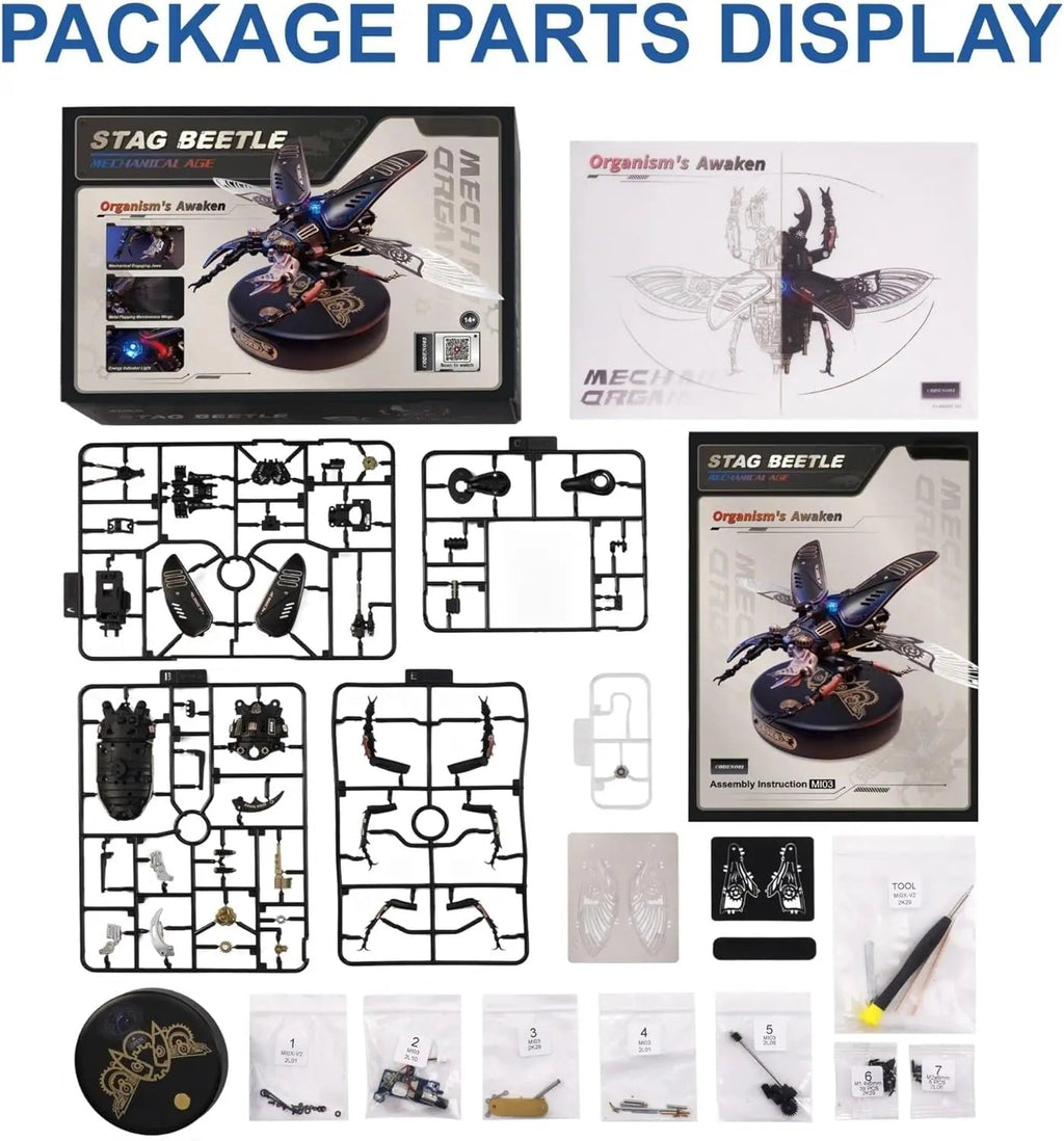 Robotime Rokr Stag Beetle Metal 3D Puzzles Games Punk Style Gift for Birthday Easy Assembly Mechanical Design DIY Toys - MI03 Model to assemble