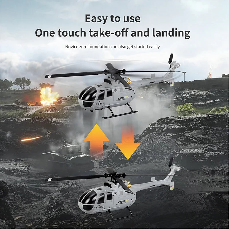 C186 PRO RC Helicopter 4CH BO105 Remote Control Airplane 6 Axis Electronic Gyroscope Aircraft Plane Toys for Children Model to assemble