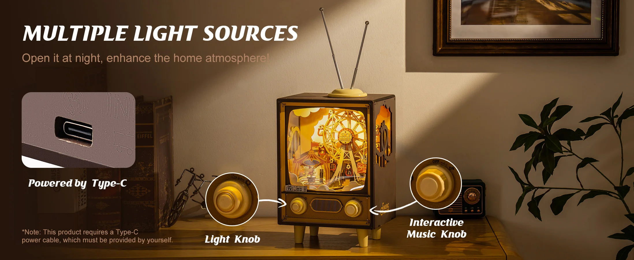 Sakura Dreamy TV Music Box with Light - Model to assemble