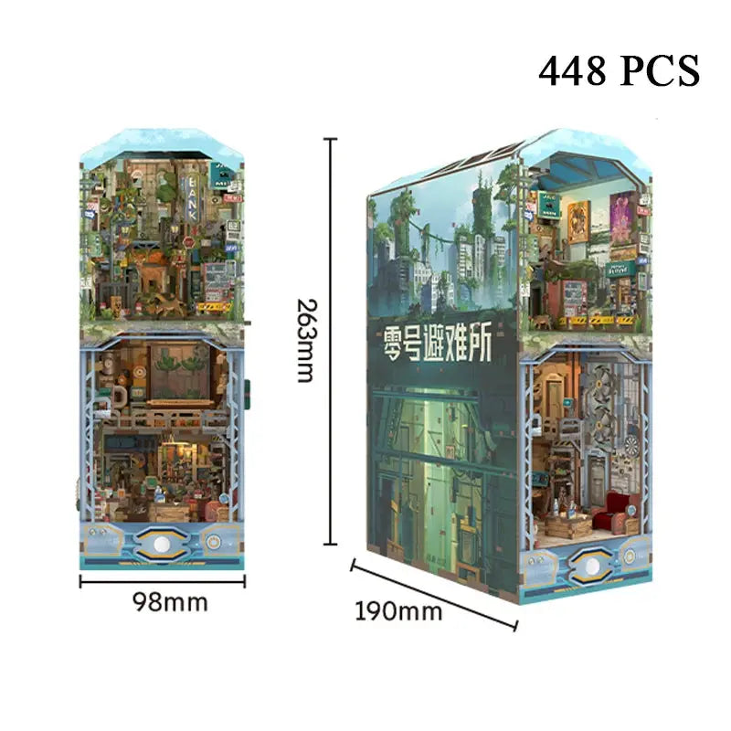 Cherry Blossom Bookends Japanese DollHouse - Model to assemble