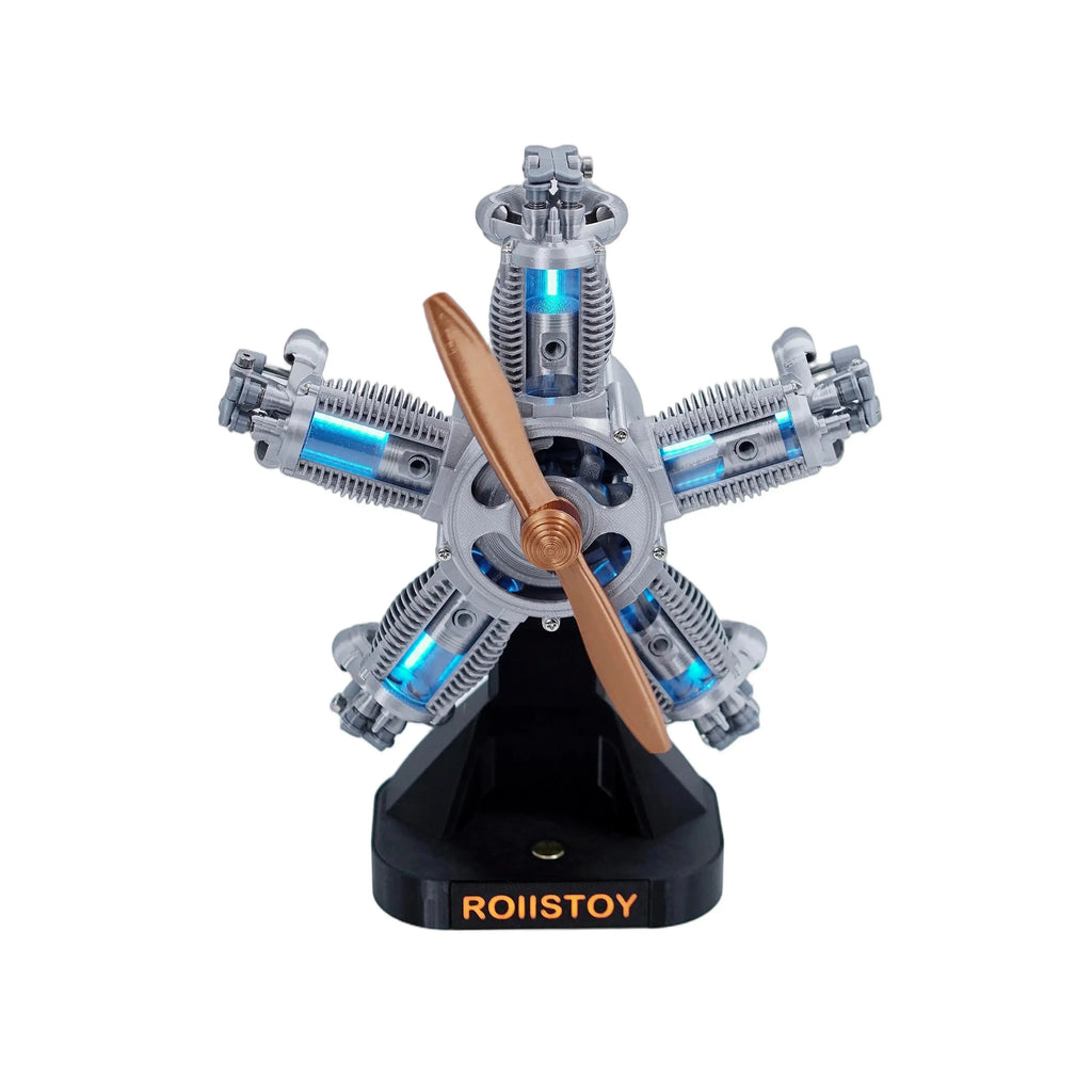 5-Cylinder Radial Engine Model Kit – Running Mini WWII Aircraft Engine Building Set, DIY Assembly Blocks, STEM Educational Toy Model to assemble