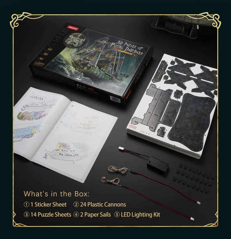 Green LED Flying Dutchman Pirate Ship