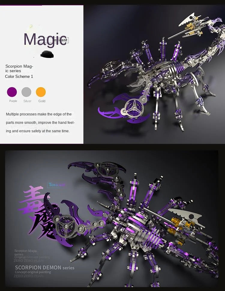 3D Metal Puzzle for Adults, Mechanical Scorpion Insect Model Kit, DIY Metal Building Puzzle Set, Assembly Toy Gift for Men Boys Model to assemble