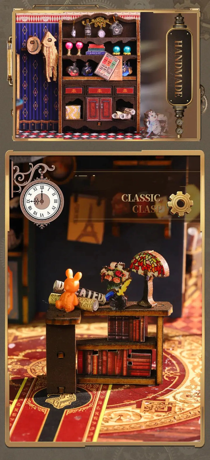 Rail-track Secluded City Figurines Miniatures Bookend Assembled Houses - Model to assemble