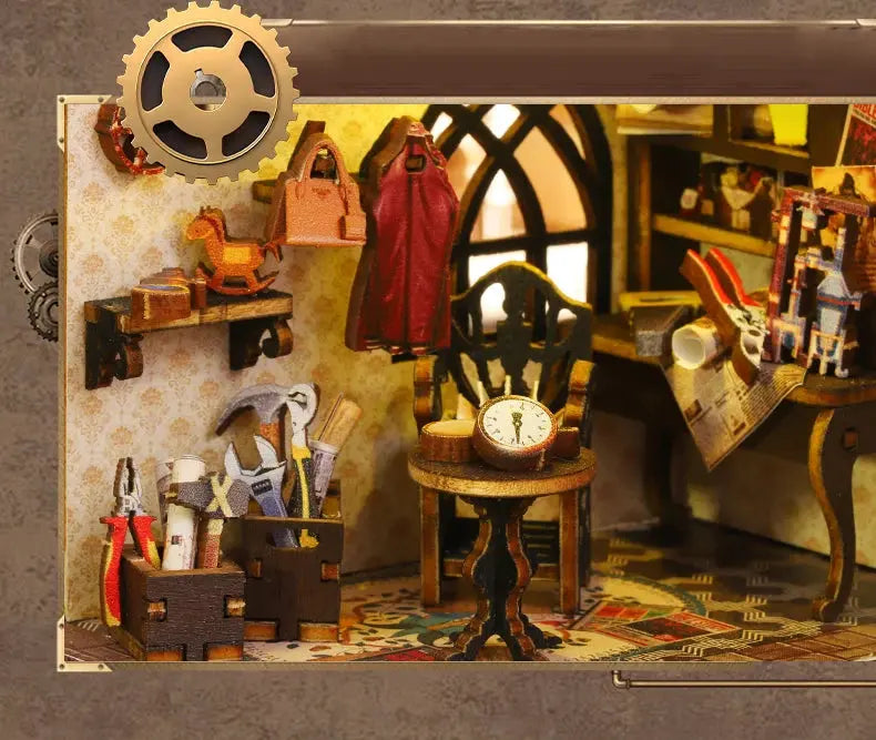 Rail-track Secluded City Figurines Miniatures Bookend Assembled Houses - Model to assemble