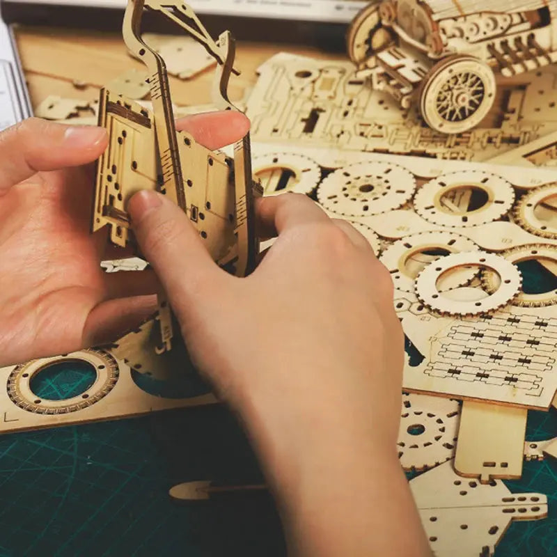Vintage Car Wooden Puzzle DIY - Model to assemble