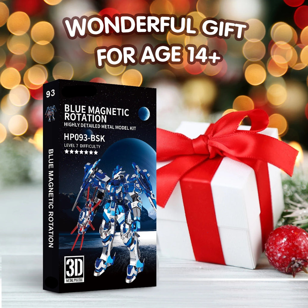 Piececool Puzzle 3D Metal Model Kits Blue Mech DIY Toys Jigsaw Birthday Valentine's Day Gifts for Teen Model to assemble