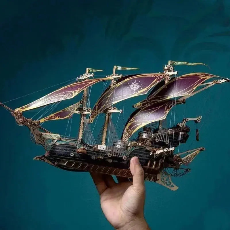 Steampunk Mysteries Pirate Ship of Future 3D Wooden Puzzle Kits - Model to assemble