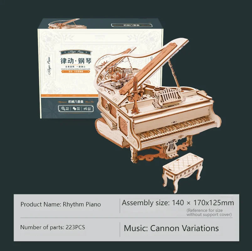 Stringed Harp Music Box - Model to assemble